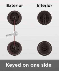 Alternative view of Kwikset 99910-035 Juno Entry Door Knob and Single Cylinder Deadbolt Combo Pack, 3, Venetian Bronze