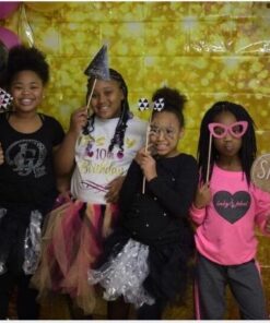 Big Dot of Happiness Chic Happy Birthday - Pink, Black and Gold - Birthday Photo Booth Props Kit - 20 Count 23 5193Pfe hmL