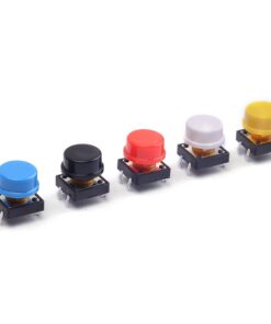 Cylewet 25Pcs 12x12x7.3mm Momentary Tact Tactile Push Button Switch Touch Switch Micro Switch 4 Pins SMD PCB with Cap for Arduino (Pack of 25) CYT1009 7 519JseCGLML