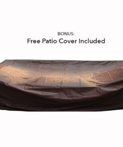 Ohana 7-Piece Outdoor Patio Furniture Sectional Conversation Set, Black Wicker with Turquoise Cushions - No Assembly with Free Patio Cover 14 519P H17HDL