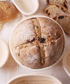 FORSUN Round Bread-Banneton-Proofing-Rising-Basket Rattan Brotform Bread Dough Set 8.5 inch for Home Bakers 8.5 inch Round bread proofing basket 29 519QrgZzyuL