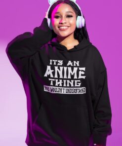 Tstars Anime Hoodie Women Teen Girls It's An Anime Thing Novelty Pullover Hoodies XX-Large Anime Hoodie / Black 7 519RoePHRBL