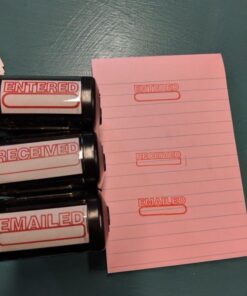 Entered Self Inking Rubber Stamp - Red Ink 23 519a 8fXSL