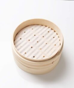 Kana Premium Perforated Parchment Air Fryer Paper Liners - 100 Eco-Friendly Pack - For Bamboo Steamer, Steaming Basket, Rice, Dim Sum (9 inch) 9 Inch 13 519bfQot6tL