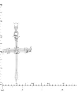 Honolulu Jewelry Company Sterling Silver Rope & Nail Cross Necklace Pendant with 18" Box Chain 9 519mZLk2HL