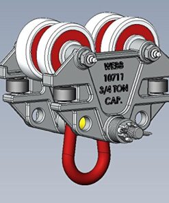 Jervis Webb Beam Trolley With Side Guide Rollers. Heavy Duty 3/4 Ton 1,500 Pounds Capacity. Industrial Grade Conveyor Trolley for I-Beams and Chain Hoists 8 519ref55xmL