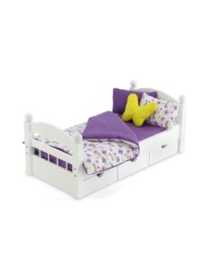Emily Rose 18 Inch Doll Bedding for Doll Beds, Cradles and Cribs | 5 PC Purple Reversible Butterfly Print 18" Doll Bedding Gift Set with 3 Pillows! 13 519zR0CyedL