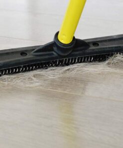 FURemover Original Indoor Pet Hair Rubber Broom with Carpet Rake and Squeegee, Black and Yellow FURemover Original Indoor Broom 31 51A8HeJni3L