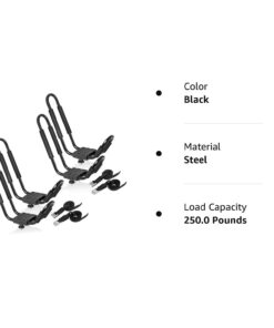Direct Aftermarket (2 Pairs) Universal Kayak Rack for Car Truck SUV - Rooftop Kayak Carrier J-Bar Holder Mount with Tie Down Straps 31 51AAjDUmc0L
