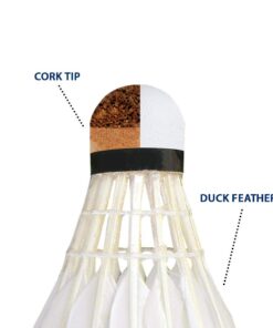 WISH Duck Feather Badminton Shuttlecocks – 12 Pack Tube of Durable Duck Feather Badminton Shuttlecocks – Feather Badminton Birdie for Indoor and Outdoor Play White 14 51ASN0ArTJL