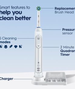 Oral-B Pro 5000 Smartseries Power Rechargeable Electric Toothbrush with Bluetooth Connectivity, White Edition 1 Count (Pack of 1) 34 51AUHB6CVAL