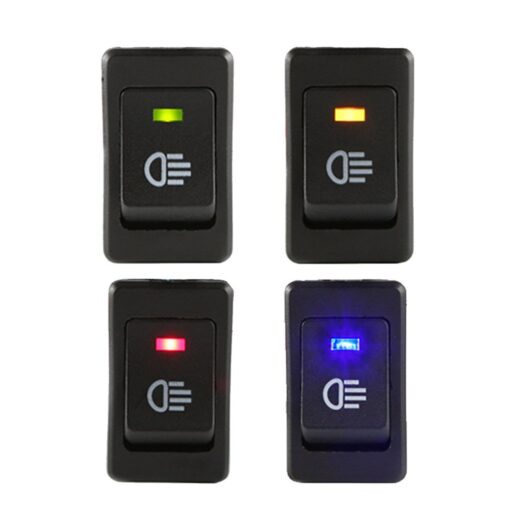 ESUPPORT Car Blue Red Green Yellow LED Fog Light Toggle Rocker Switch 4Pin 12V 35A ON OFF Bright Rear Front Mix