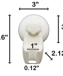Non-Rotating Hand-Held Shower Head Bracket in White - Secure Suction Cup Mount, Fits Up to 1-Inch Base, No Drilling Required 11 51Aa17S6QzL
