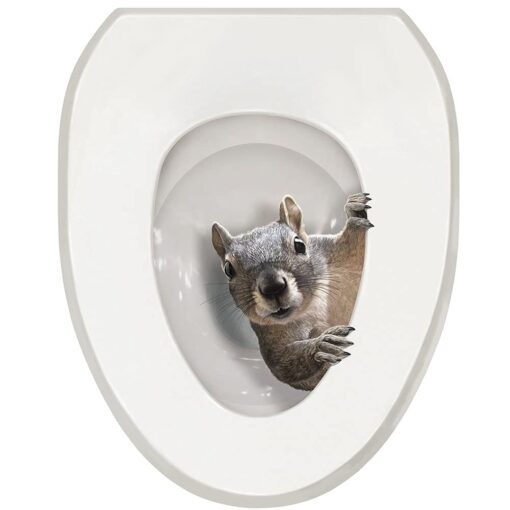 WHAT ON EARTH Toilet Lid Cover Squirrel Toilet Tattoos, Funny Round Toilet Seat Cover Toilet Seat Decals Funny