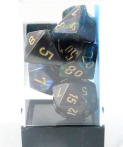 Alternative view of Chessex 27499 Polyhedral Dice, Lustrous Shadow with Gold 7-Die Set CHX, Multicolor
