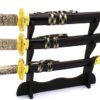 Snake Eye Tactical Highlander Dragon Design Handle Samurai Katana Triple Sword Set w/ Sword Stand Black & Gold 23 51B6cUHgP4L