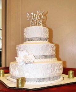 1 X Mr & Mrs Monogram Silhouette Rhinestone Wedding Cake Topper Decoration with Crystals - Formal Font 30 51B8ILDY8 L
