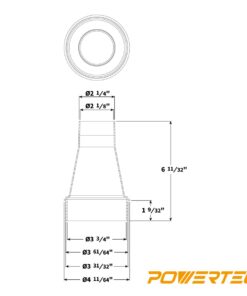 POWERTEC 70147 4-Inch OD to 2-1/4-Inch OD Hose Reducer Adapter for Dust Collection Systems 16 51BCUdfWmnL