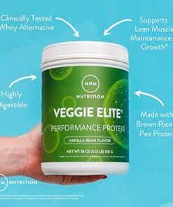 MRM Nutrition Veggie Elite Performance Protein | Chocolate Mocha Flavored| Plant-Based Protein| Easy to Digest | with BCAAs| Vegan + Gluten-Free | Clinically Tested| Digestive enzymes | 30 Servings 30 Servings (Pack of 1) 15 51BOhj 8EgL