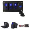 Switchtec 2 3 5 7 Gang Rocker Switch Panel with 4.8 Amps Dual USB Rocker Style Fast Charger with Integrated Voltmeter, Blue Backlit Led, Pre-Wired switches and USB Charger. 11 51BSHXhrScL
