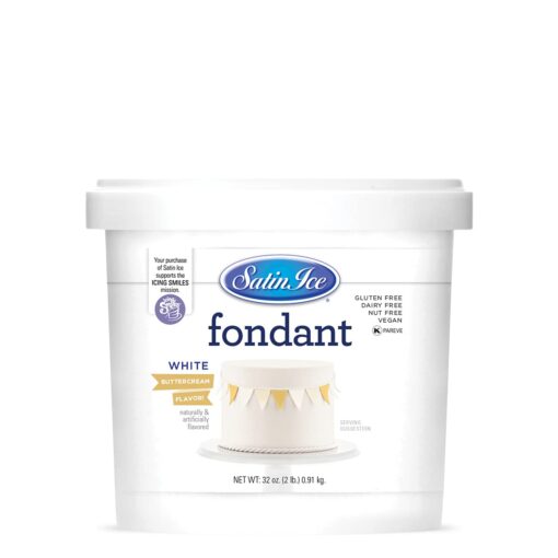 Satin Ice White Buttercream Fondant, 2 Pounds 2 Pound (Pack of 1)