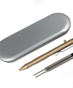 ILEAF Ballpoint Pen Solid Brass EDC Pen, Portable Delicate Signature Pen with Pencil Case and 2 Extra Black Ink Refills 15 51BbiSXzKVL