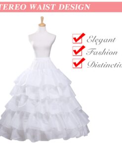 Crinoline Petticoat for Women 4 Hoop Skirt 5 Ruffles Layers Ball Gown Underskirt Half Slips for Wedding Dress Small White 13 51Bf7MVALL