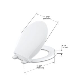 KOHLER K-4639-0 Cachet Quiet Close Toilet Seat, White, Round Non Ready Latch 31 51BjUT8dOlL