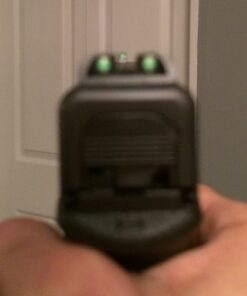 TRUGLO TFO Tritium & Fiber-Optic Handgun Sight | Snag-Resistant Front & Rear Bright Night Sights, Compatible with Glock Handguns Green Glock Low Set 35 51BrHReX71L