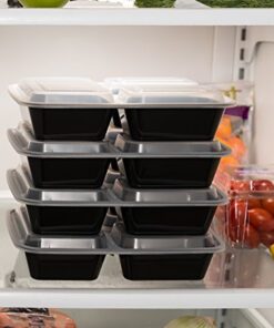 Ez Prepa 25 Pack 32oz 3 Compartment Meal Prep Containers with Lids -Food Storage Containers Plastic, Bento Box, Lunch Containers, Microwavable, Freezer and Dishwasher Safe, Food Containers 24 51Bxo99CdeL