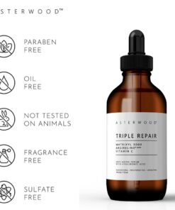 ASTERWOOD NATURALS Triple Repair Matrixyl 3000 + Argireline + Hyaluronic Acid + Organic Vitamin C Serum for Face; Anti-Aging Face Serum, Anti-Wrinkle Serum, Facial Skin Serum Skin Care, 118ml/4 oz Triple Repair - Unscented 4 Fl Oz (Pack of 1) 21 51C3FruMJLL