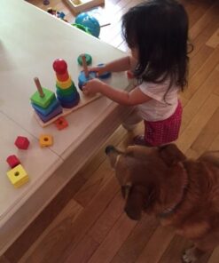 Melissa & Doug Geometric Stacker - Wooden Educational Toy - Shape Sorter And Stacking Toy, Stacking Tower Toy For Babies, Toddlers And Kids Ages 2+, Multicolor, Playsets 43 51C8apHGt L 2