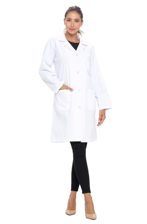 Natural Uniforms Unisex 40 inch Lab Coat Long Sleeve Professional Medical Coat Large