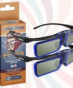 RetroDepth LT Lightweight Rechargeable DLP Link 3D Glasses for all DLP 3D Projectors (Benq, Optoma, Acer, Vivitek, Dell Etc) by Evolv3Dimensions (2 Pack) 16 51CXRCNww2L