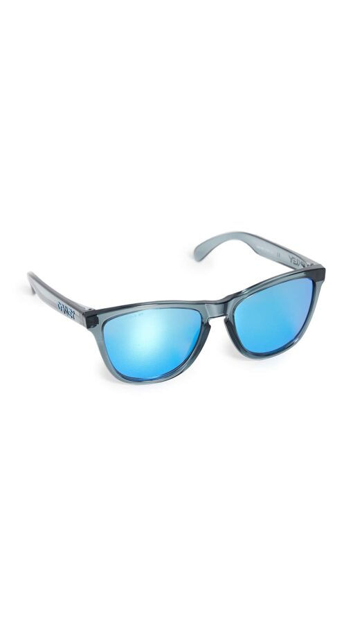 Oakley Oo9013 Frogskins Square Sunglasses Crystal Black/Prizm Sapphire Iridium Polarized 55 Millimeters