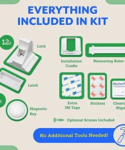 Alternative view of Eco Baby Magnetic Cabinet Locks for Babies - Magnetic Baby Proofing Cabinet Locks, Child Locks for Cabinets Drawers Doors for Back to School - Easy Installation No Tools Required (12 Pack and 2 Keys) Standard 12.0