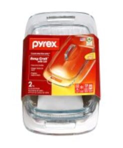 Pyrex Easy Grab 2-Qt Glass Casserole Dish with Lid, Tempered Glass Baking Dish with Large Handles, Dishwashwer, Microwave, Freezer and Pre-Heated Oven Safe 2 QT 23 51D0RfK7VML