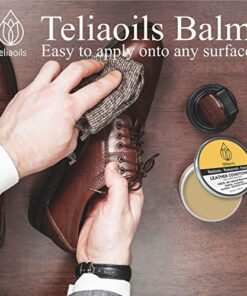 Teliaoils Leather Conditioner - Natural Clear Leather Repair Care Balm for any kind- Waterproofing Leather Salve Restorer, Softener & Protector - for Upholstery, Furniture, Shoes, Sofa & More 33 51DADMVSFVL