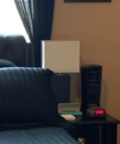 Elegant Designs LT1025-BLK Modern Leather Table Lamp with White Fabric Shade, Black 1 58 51DFHXT3IxL