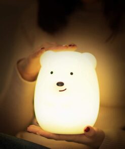 Lumipets Animal Kids Silicone Nursery Light for Baby and Toddler, Squishy Night Light for Kids Room, Animal Night Lights for Girls and Boys, Kawaii Lamp, Cute Lamps for Bedroom (Bear) Bear 28 51DICI0Ty L