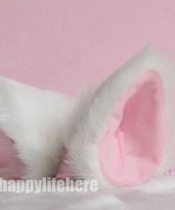 Hot Sweet Lovely Anime Lolita Cosplay Fancy Neko Cat Ears Hair Clip White with Pink Inside 13 51DLRCOUQfL