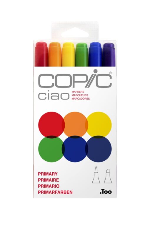 Copic Ciao Marker Set, 6-Colors, Primary Markers