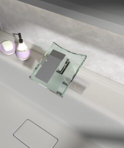 BWE Waterfall Bathroom Faucet Chrome Glass Spout Bathtub Sink Faucets with Supply Lines Single Handle Single Hole Modern Lavatory Vanity Bath Mixer Tap 28 51DYJ1SXknL