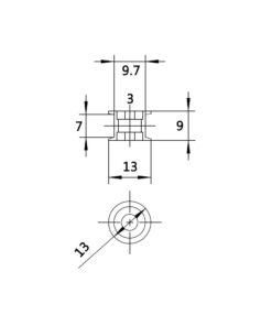 Alternative view of WINSINN GT2 Idler Pulley 16 Teeth 3mm Bore 6mm Width Timing Pulley Wheel Aluminum for 3D Printer (Pack of 5Pcs) 6mm Belt 3mm Bore 16T With Tooth