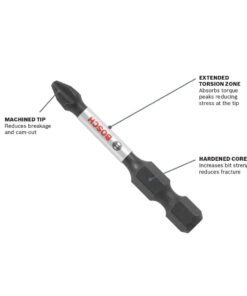 BOSCH ITPH2205 5-Pack 2 In. Phillips #2 Impact Tough Screwdriving Power Bits 2 In. 19 51Dne3z8QBL 1
