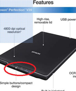 Epson Perfection V39 Color Photo & Document Scanner with Scan-To-Cloud & 4800 Optical Resolution, Black 61 51DtcJVlYBL 1
