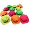 Novelty Place 12Pcs Neon Plastic Party Hats, Gangster Mafia Style for Kids and Adults in Birthday, Concerts, Music Party pack of 12 Multicolored 24 51E0JDmSfrL