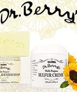 Dr. Berry's Sulfur Lavender Soap | 10% Sulfur Advanced Cleaning Bar (2) 4oz Bars 2 Pack (4oz Bars) 21 51E1RMUnO L