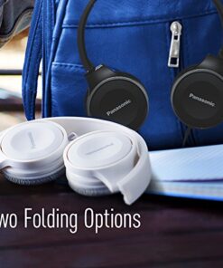 Panasonic On Ear Stereo Headphones RP-HF100M-W with Integrated Mic and Controller, Travel-Fold Design, Matte Finish, White One size 10 51E46dGIljL