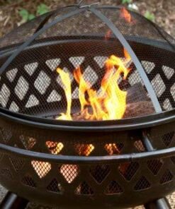 Alternative view of Serenelife Endless Summer, WAD792SP, Bronze Crossweave Firebowl Fire Pit Outdoor Firepit
